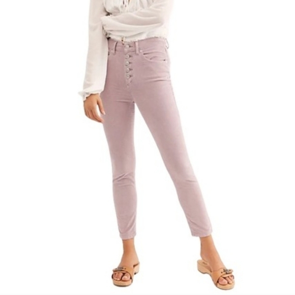 Free People Sunchaser Cord Skinny Lilac Pants
